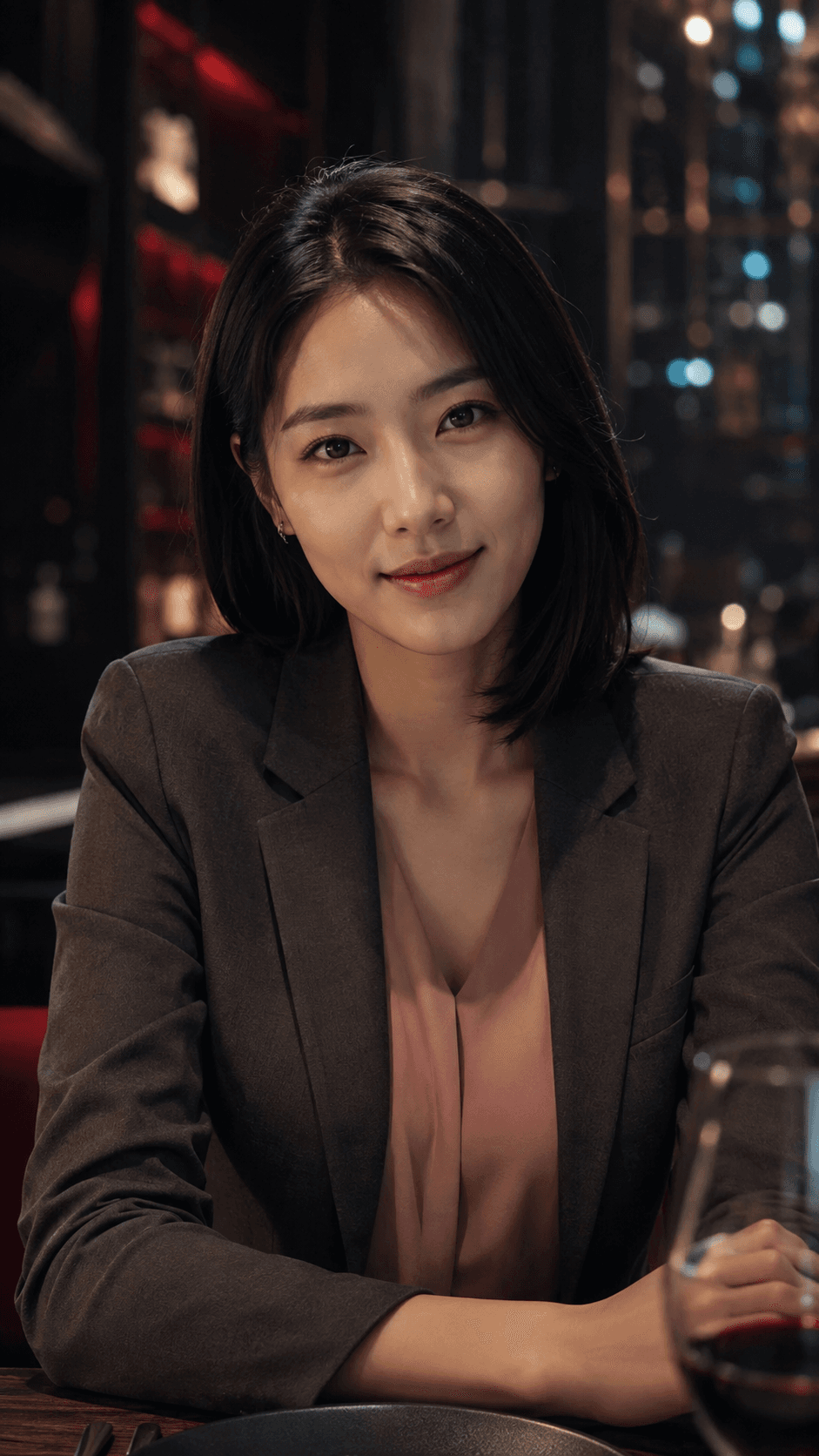 저녁 식사 자리에 앉아 있는 예린
