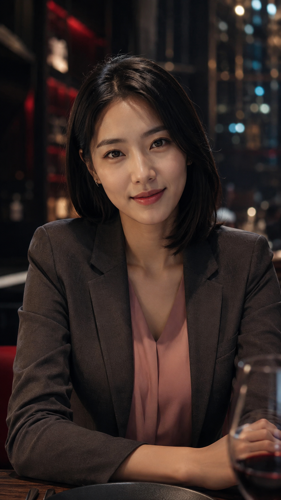 저녁 식사 자리에 앉아 있는 예린